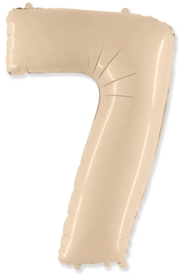 Μπαλόνι Σχήμα Νούμερο 7 Ιβουάρ - Satin Cream / 90 εκ ύψος - Ασυσκεύαστο
