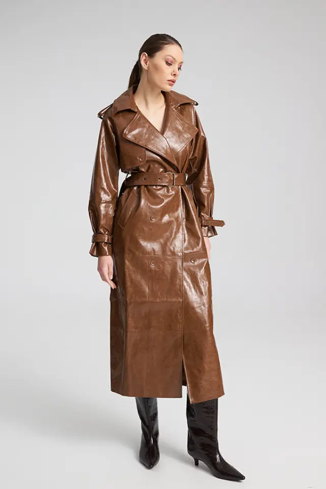 Παλτό από δερματίνη LINKIE TRENCH COAT - XS