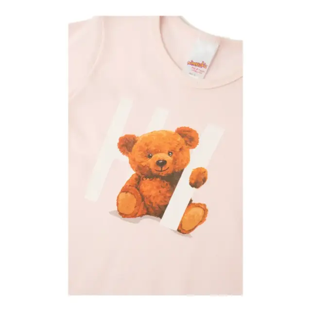 Minerva Παιδικό Φανελάκι Κορίτσι Hi Bear, Χρώμα Ροζ Σομόν 2