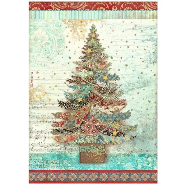 Stamperia Ριζόχαρτο για Decoupage - Christmas Greetings Tree - A4