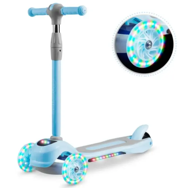 Ricokids Παιδικό πατίνι - σκούτερ με 3 τροχούς, με LED, έως 35 κιλά Μπλε