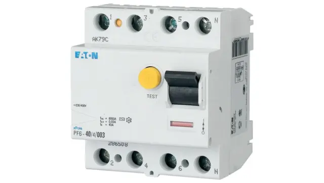 PF6-63/4/003 Residual current circuit breaker (RCCB), 63A, 4 p, 30mA, type AC