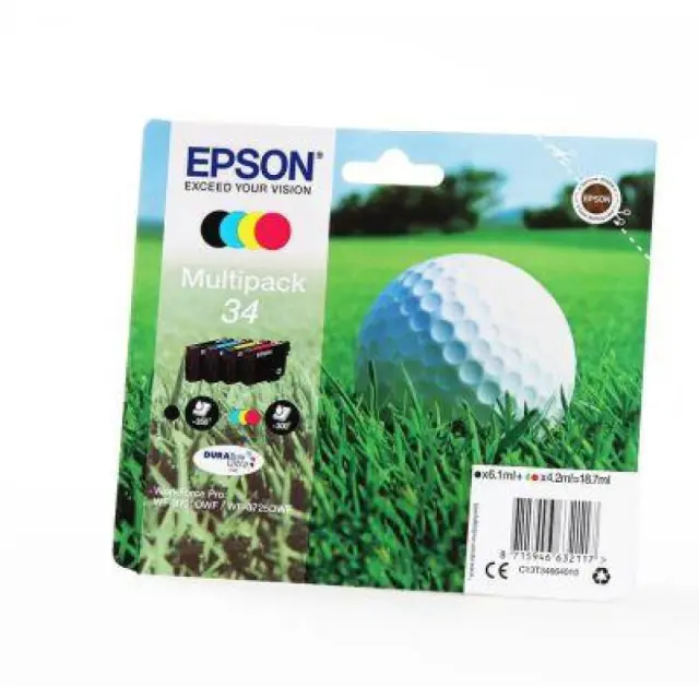 Epson 34 Γνήσιο Πακέτο 4 Μελανιών Εκτυπωτή InkJet Κίτρινο / Κυανό / Ματζέντα / Μαύρο (C13T34664010)