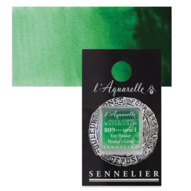 Χρώμα Ακουαρέλας Sennelier l Aquarelle Half Pan - 809 Hooker s Green