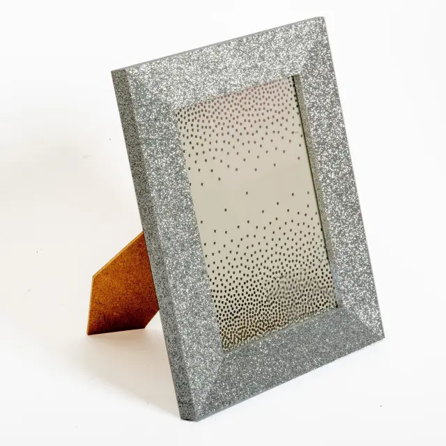 κορνίζα 15x20 ξύλινη χρώμα Ασημί ( glitter silver )BROADWAY