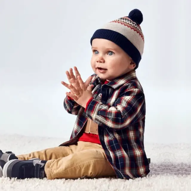 Baby 6 μηνών έως 4 ετών Σετ σκούφος κασκόλ ζακάρ μπεζ