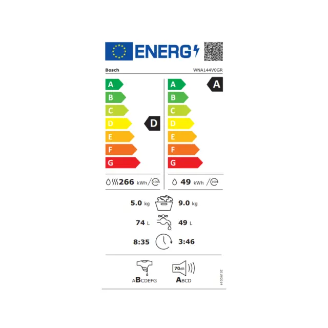 ΠΛΥΝΤΗΡΙΟ - ΣΤΕΓΝΩΤΗΡΙΟ (9+5kg) WNA144V0GR BOSCH 3