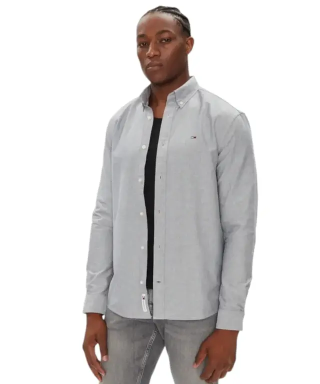 Tommy Hilfiger - Ανδρικό Πουκάμισο Oxford Shirt Regular Fit DM0DM21298-C1G Γκρι - S