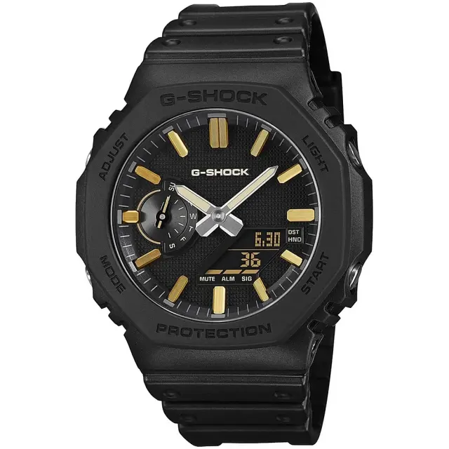 Ανδρικό Ρολόι Casio G-SHOCK 11-GA-2100LXB-1A9ER Μαύρο με Χρυσές Λεπτομέρειες