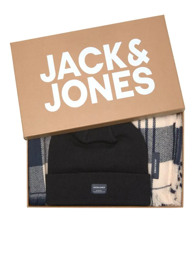 JACFROST DNA BEANIE AND SCARF GIFTBOX Navy Blazer