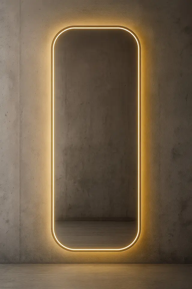 Stewehome Οβάλ καθρέφτης τοίχου με LED φωτισμό για είσοδο ή υπνοδωμάτιο 180x80 cm 2