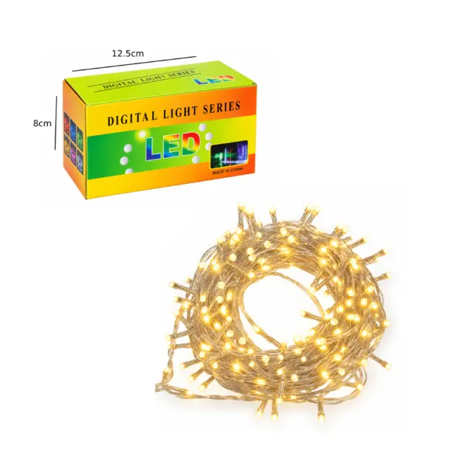 Χριστουγεννιάτικα Λαμπάκια 100 LED 3m Θερμό Λευκό με Διάφανο Καλώδιο - 100 LED 3m Warm White Christmas String Lights with Transparent Cable 041088 2