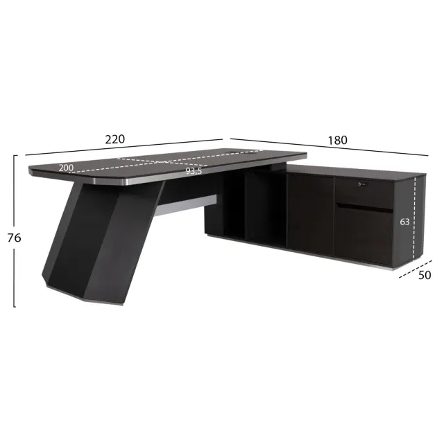 ΓΡΑΦΕΙΟ ΕΠΑΓΓΕΛΜΑΤΙΚΟ ΔΕΞΙΑ ΓΩΝΙΑ FB92083R 220X180X76Υ εκ. 2
