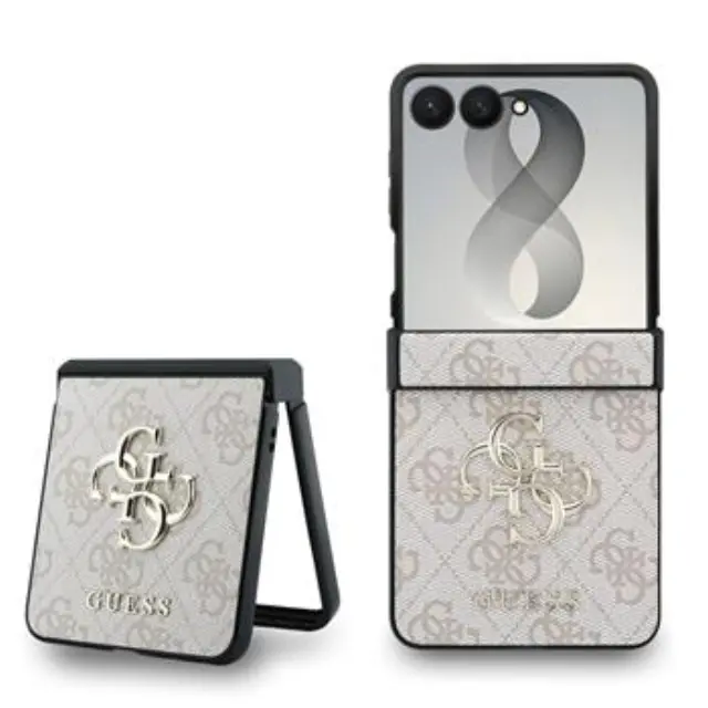 Guess PU 4G Metal Logo Case for Samsung Galaxy Z Flip 8 Pink