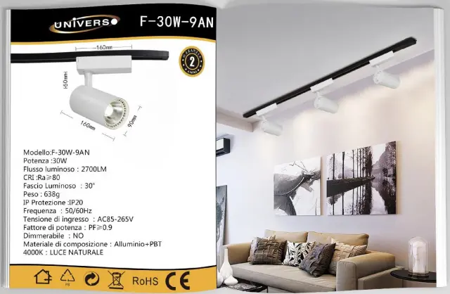 UNIVERSO LED Φωτιστικό Οροφής F30W-9AN 30W 4000K Λευκό Χρώμα 2