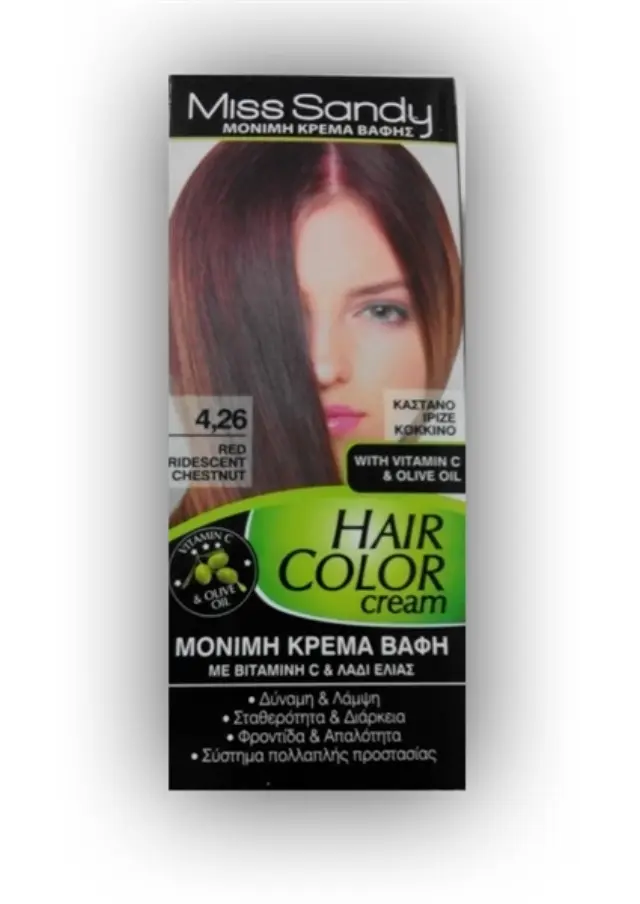 Miss Sandy Hair Color Cream 4/26 Καστανό.Ιρ.Κόκκινο 60ml