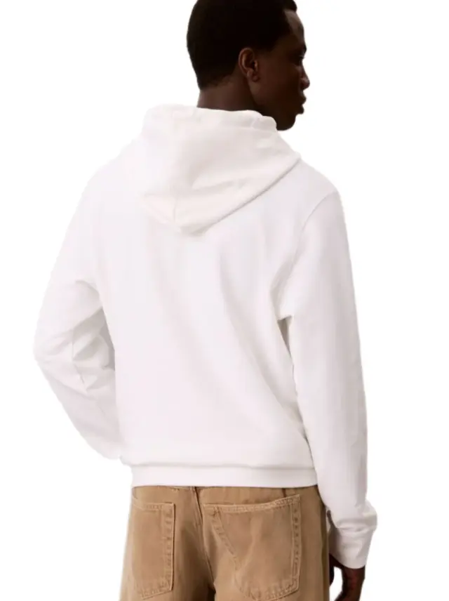 Calvin Klein - Ανδρική Μακρυμάνικη Φούτερ French Terry Woven Label Hoodie LV04RG269G-YAF Λευκό 2