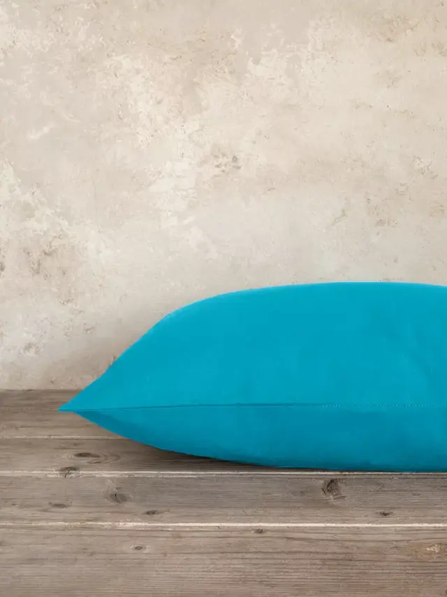 Ζεύγος Μαξιλαροθήκες 52x72 Nima Unicolors SS24 100% βαμβακερό- Petrol Blue