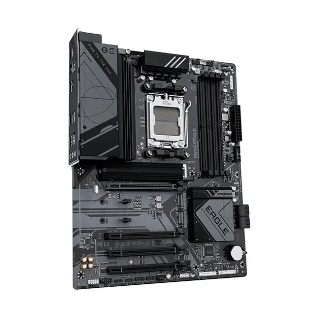 GIGABYTE B650 EAGLE Motherboard - AMD Ryzen 9000 Series CPUs, 1222 Phases VRM, up to 7600MHz DDR5 (OC), 1xPCIe 5.0 2xPCIe 4.0 M.2, GbE LAN, USB 3.2 Gen 2 3