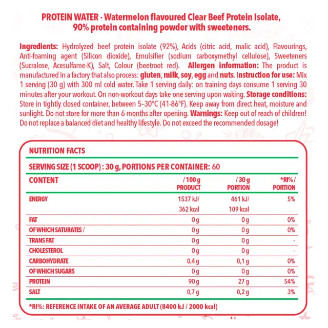 Nanosupps Protein Water watermelon, 1800-g 2