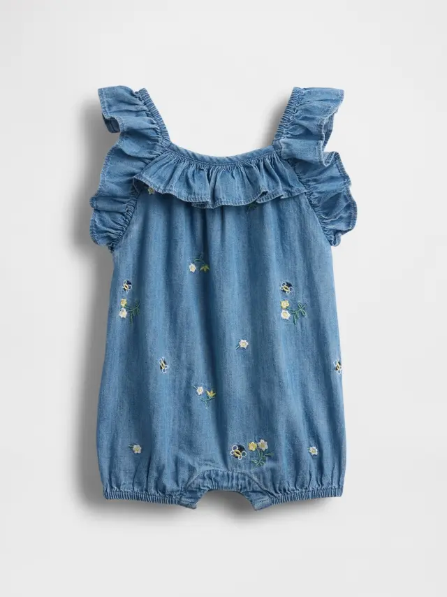 Βρεφικό Denim Ruffle Shorty Ολόσωμο Honey bees