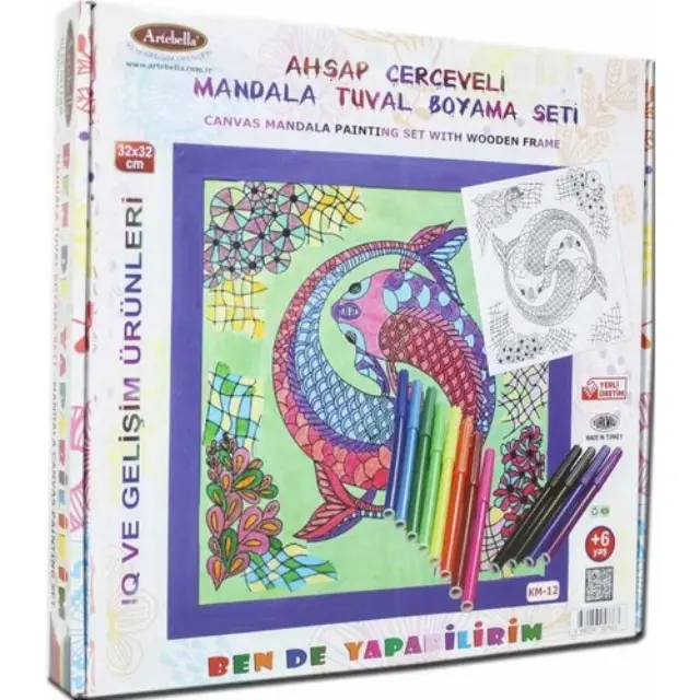 Artebella Mandala Σετ Καρτολίνο & Χρώματα 32x32cm KM-12