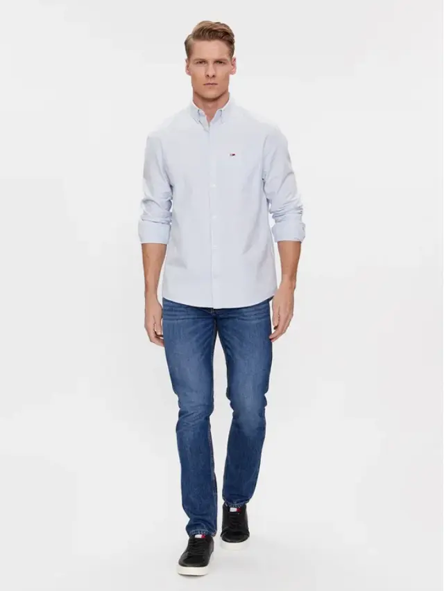 Tommy Hilfiger - Ανδρικό Πουκάμισο Tjm Reg Oxford Regular Fit DM0DM18335-CDN Γαλάζιο - M 2