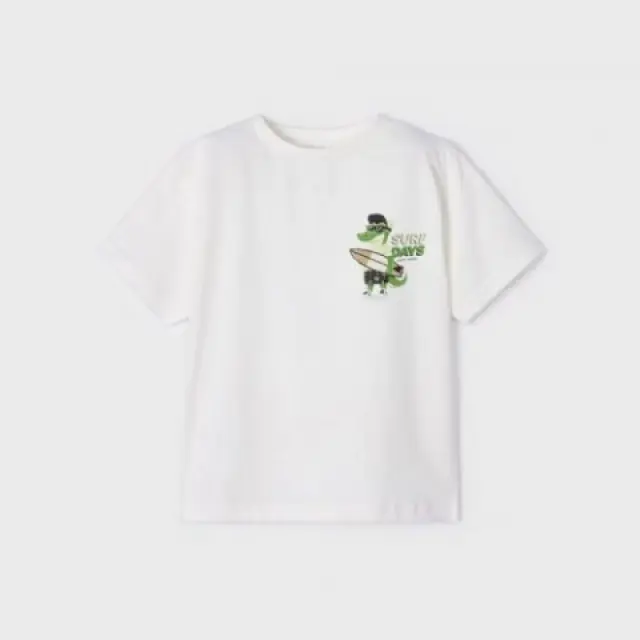 Mini 2 έως 10 ετών Μπλούζα skater fit από βιώσιμο βαμβάκι κρεμ - 5Ε 2