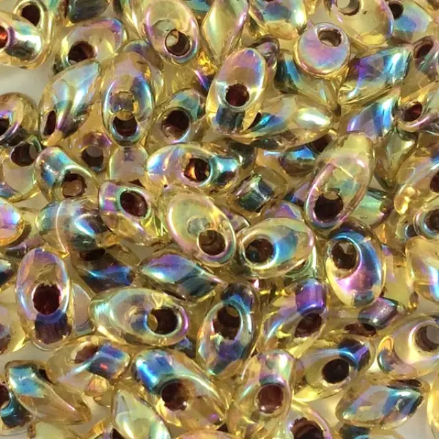 Χάντρα Miyuki Long Magatama 4x7mm - LMA-2161 - Garnet Lined Transparent Light Topaz ~10gr