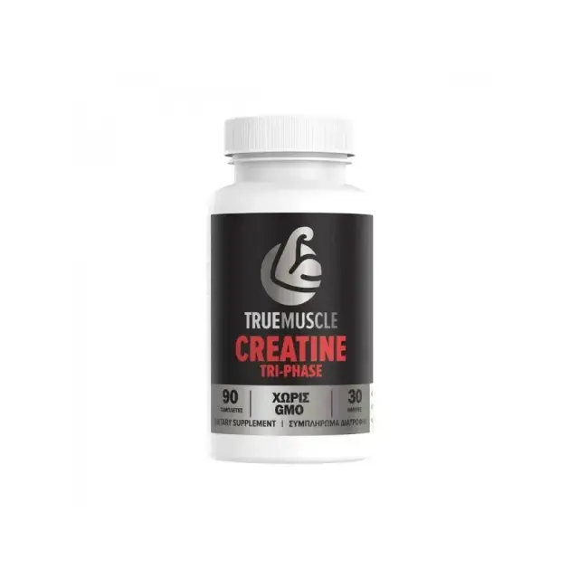 Green Forest Truemuscle Creatine Tri-Phase 90 tabs, Συμπλήρωμα Διατροφής Κρεατίνης για Βελτιωμένη Απόδοση και Αυξημένη Μυϊκή Δύναμη 90 φυτικές ταμπλέτες