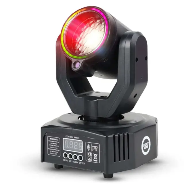 LIGHT4ME MAGIC HEAD moving head FX LED DMX gobo beam ring laser green 50 mW wireless remote control mounting bracket 6x3W SMD 3535 R/G/B + 12x0.2 SMD 5050 RGB 3