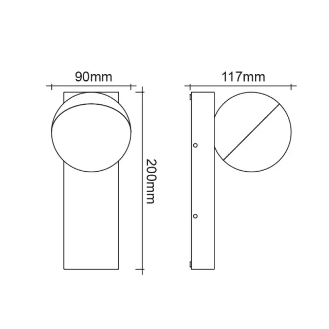 LED SMD WALL LUMINAIRE 10W 580LM 110° 230V AC 3.000K DARK GREY CRI80 IP54 30.000HRS / LG5891G 3