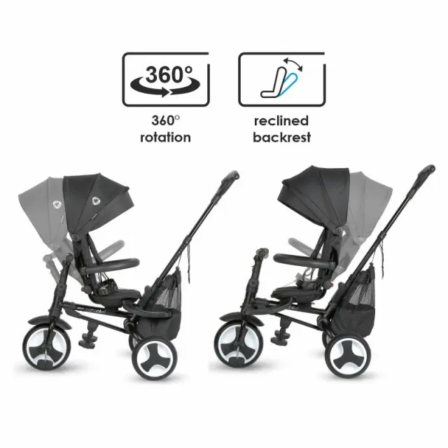 Coccolle Spectra Plus Premium Line Αναδιπλούμενο Τρίκυκλο Ποδήλατο Jet Black 10+ Μηνών 2