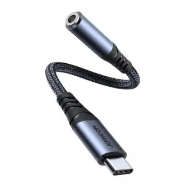 Αντάπτορας Joyroom Braided DAC SY-01 USB C Αρσενικό σε 3.5mm Θηλυκό Μαύρο N64210 2
