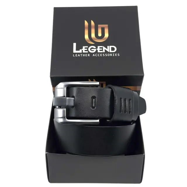 Μαύρη Δερμάτινη Ζώνη Full Grain 4 cm 2