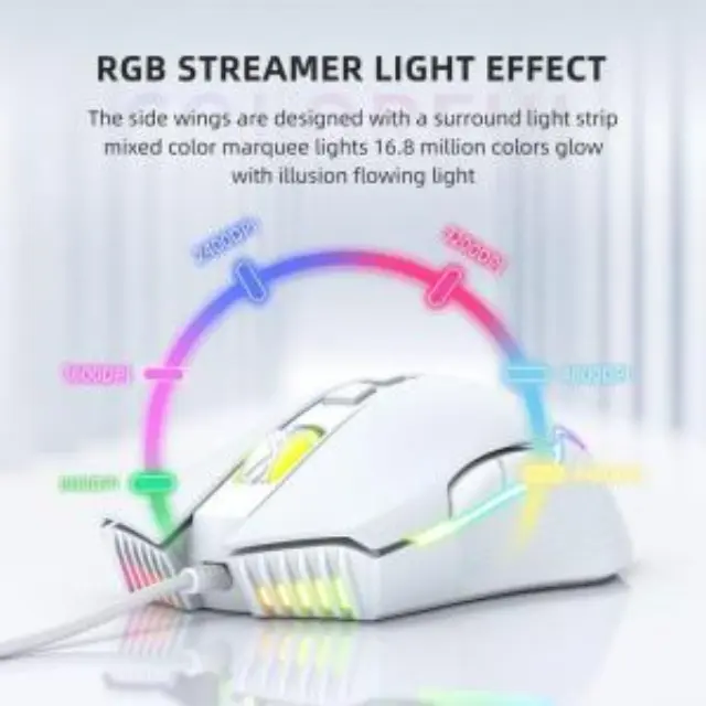 Ενσύρματο Ποντίκι Onikuma Gaming CW905 RGB Λευκό N70825 2