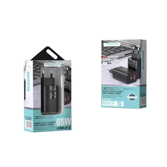 Treqa φορτιστής 65W 1USB+PD CH-637 - GaN Charger z698308