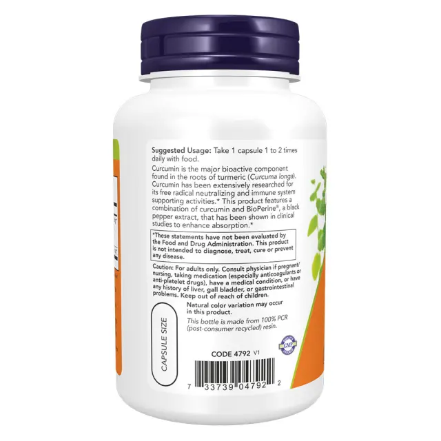 Now Foods Turmeric Curcumin + BioPerine 3