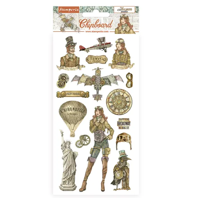 Die Cuts Chipboard Stamperia 15x30cm, Sir Vagabond Aviator