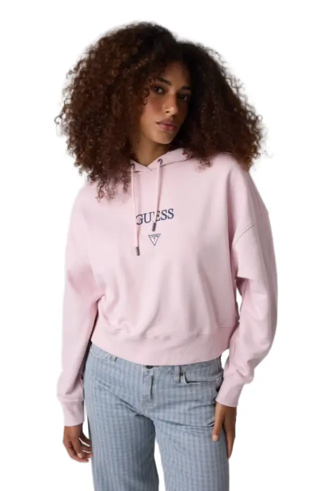 Guess γυναικείο crop φούτερ με κουκούλα W6RQ00K68I4-1