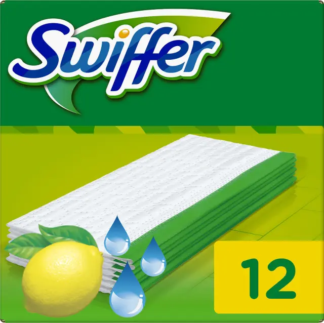 Swiffer Υγρό Πανί Καθαρισμού Ανταλλακτικό Άρωμα Λεμόνι για Πάτωμα 12τμχ 2