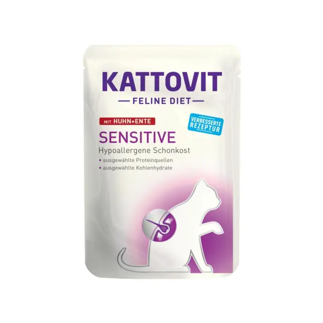 Kattovit Sensitive Chicken & Duck Υγρή Τροφή Γάτας με Πάπια & Κοτόπουλο 85gr