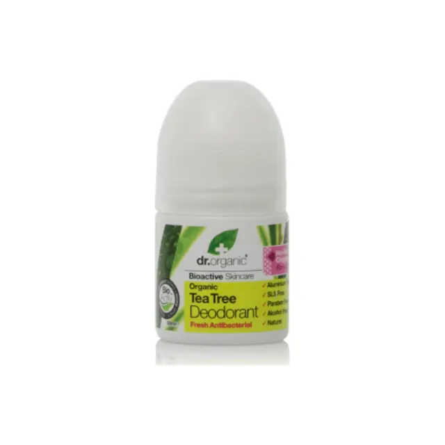 Dr.Organic Tea Tree Deodorant Roll-On Aποσμητικό σε Μορφή Roll-On με Βιολογικό Έλαιο Τεϊόδεντρου, 50ml