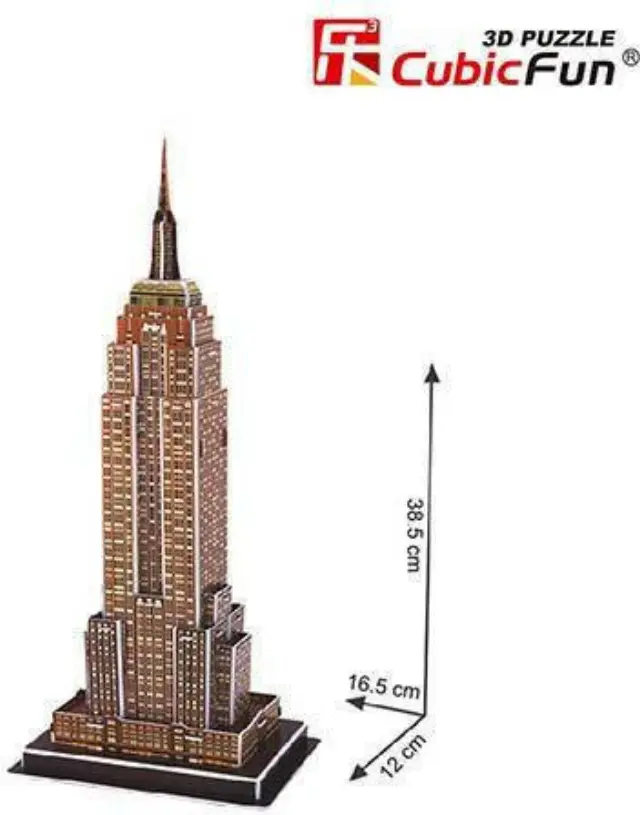 Cubicfun 3D Παζλ Κτήριο Empire State 39 Κομμάτια 38.5x12x16.5cm σε Μπρονζέ Χρώμα 00008 C704H 7+ 3