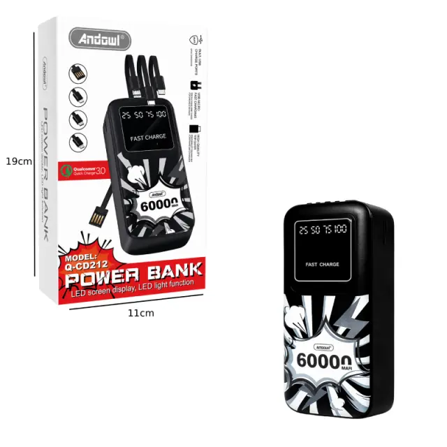 Andowl Φορητό Power Bank 60.000mAh Q-CD212 – Portable Power Bank 0751188 3