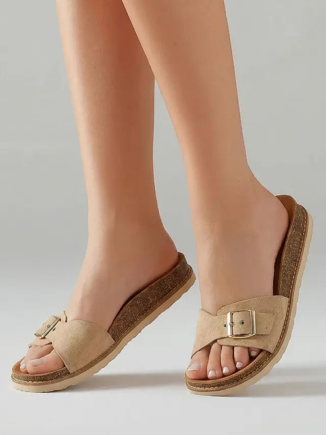 Genuins Πέδιλα Γυναικείο δέρμα Nubuck Μπεζ GEN/TORONTO VELOUR G106264 ALMOND 2