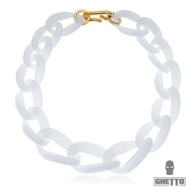 Ghetto Clear Chain Fashion Necklaces for Woman White