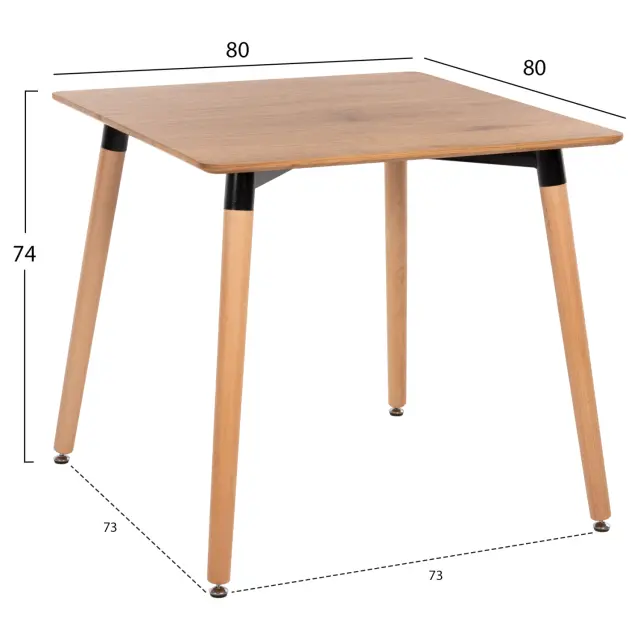 ΤΡΑΠΕΖΙ FB90057.04 ΦΥΣΙΚΟ ΧΡΩΜΑ MDF-ΠΟΔΙΑ ΟΞΙΑ ΣΕ ΦΥΣΙΚΟ ΧΡΩΜΑ 80Χ80Χ74Υεκ. 2