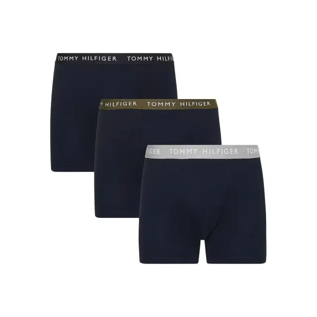 Tommy Hilfiger Ανδρικό Boxer Μακρύ Essential Recycled Cotton - Τριπλό Πακέτο, Χρώμα Sublunar-Army Green-Desert Sky - S