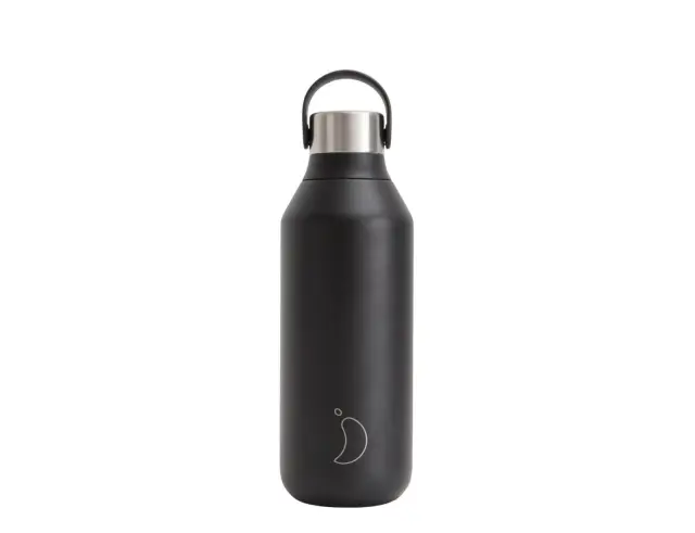 Μπουκάλι Θερμός Series 2 Chilly's με χωρητικότητα 500ml και διατήρηση θερμοκρασίας 12h ζεστό / 24h κρύο - Abyss Black